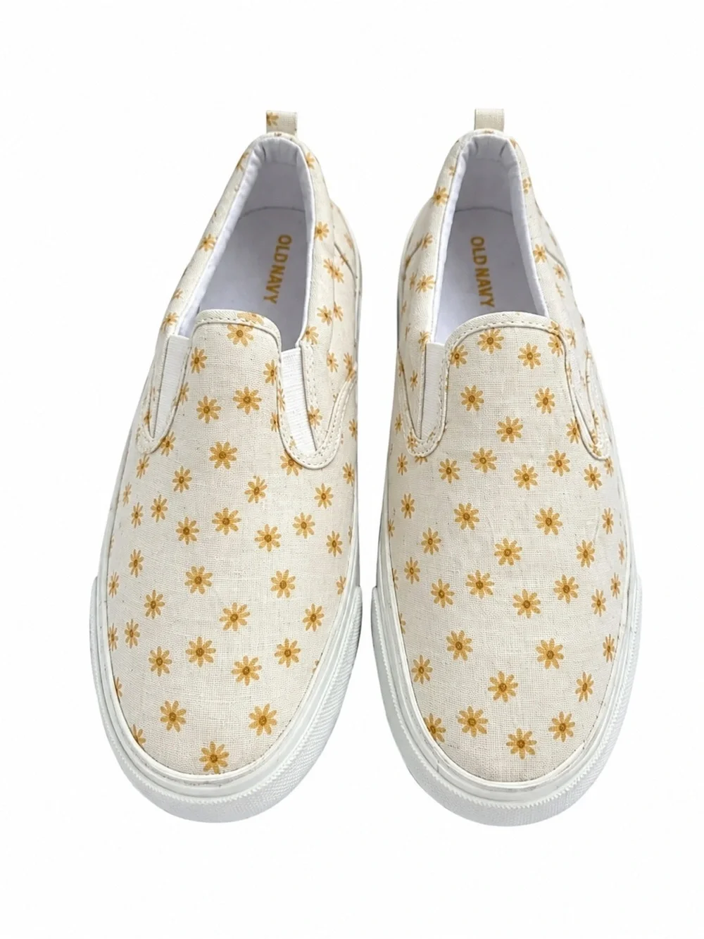Old Navy Daisy Floral Slip On Sneakers Girls 5 Womens 7 Canvas NWOT